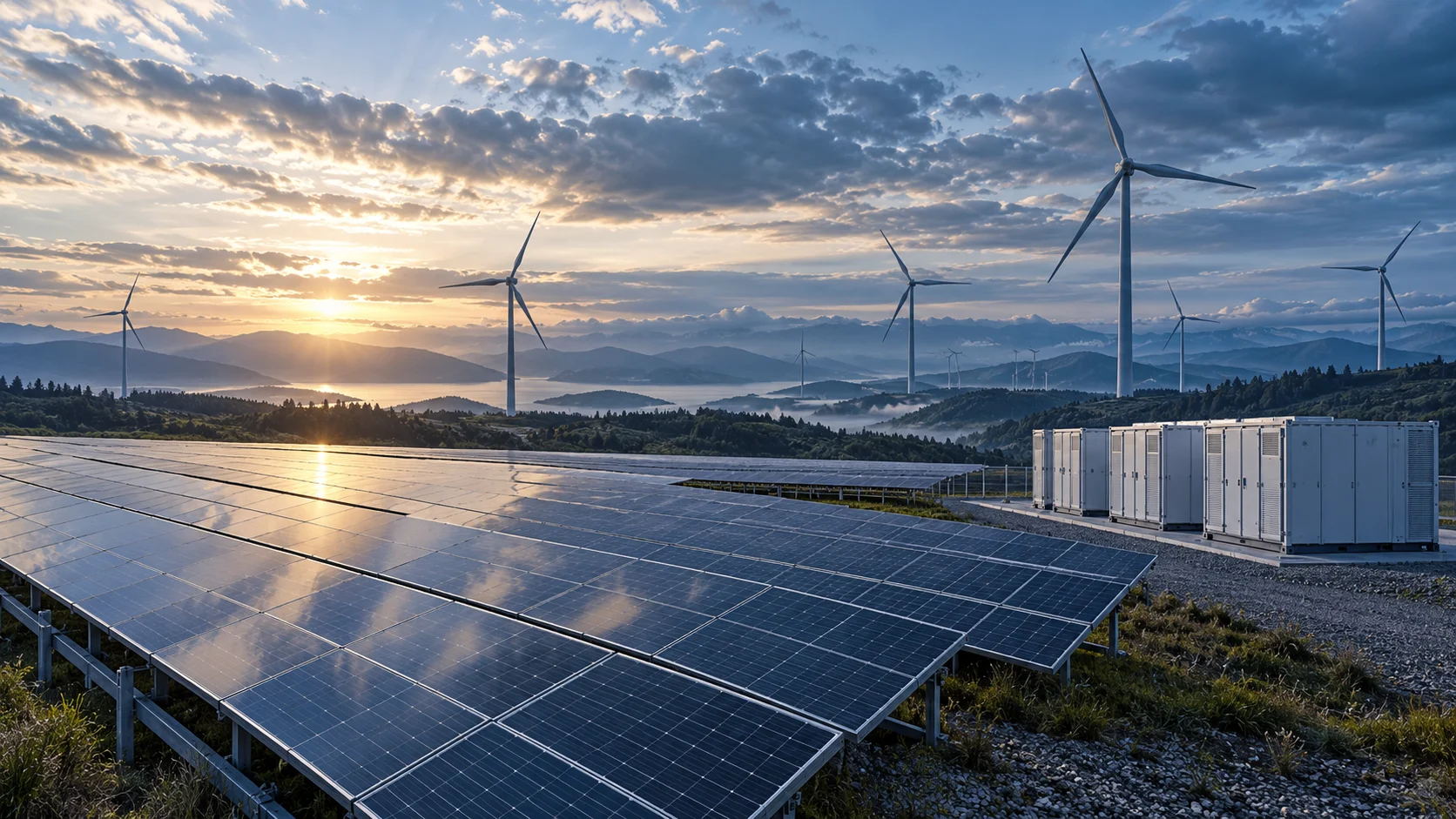Illustrative renewable resources. new possibilities. industry scene